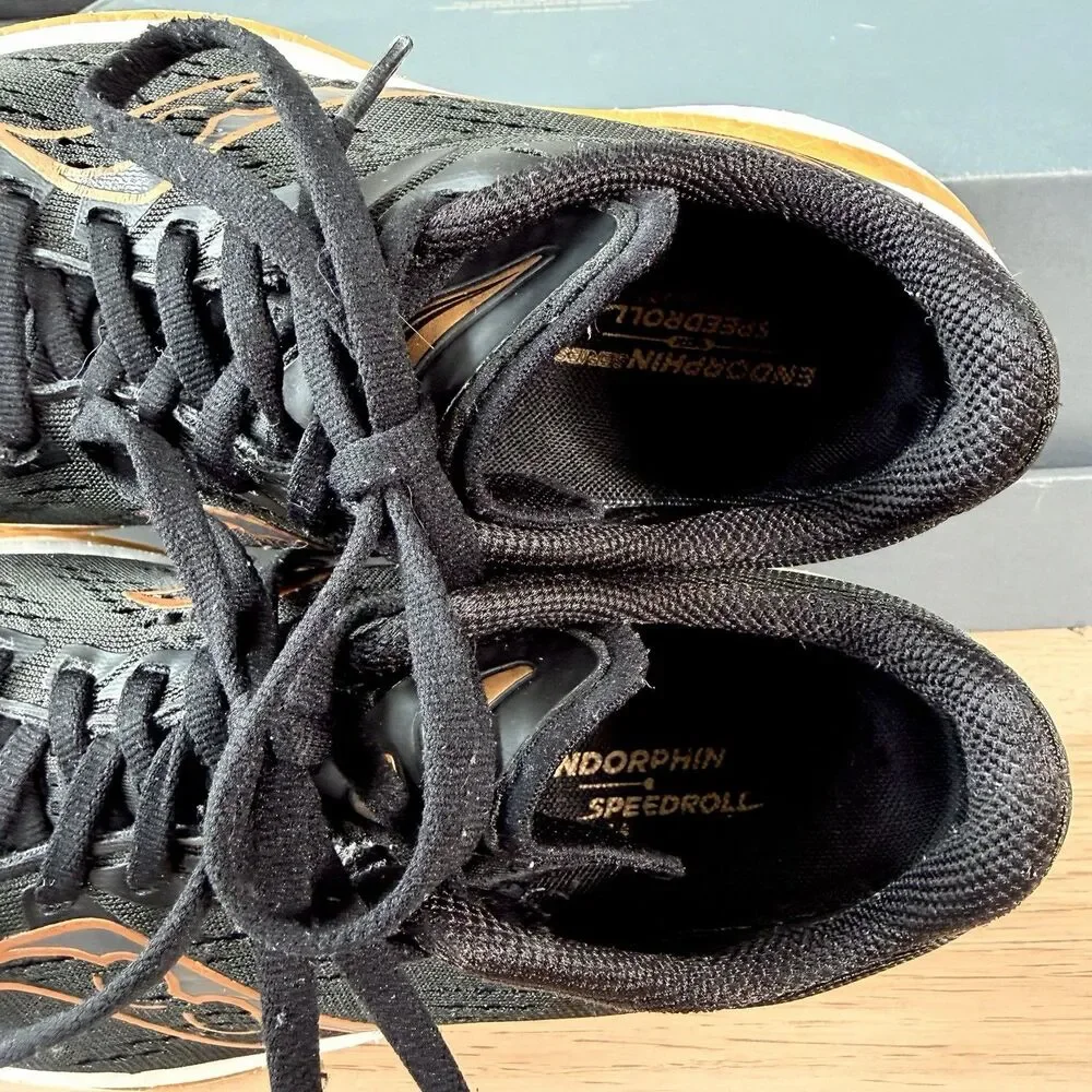 Saucony Endorphin Speed 3 Black Goldstruck Running Shoes Women's Size 7.5